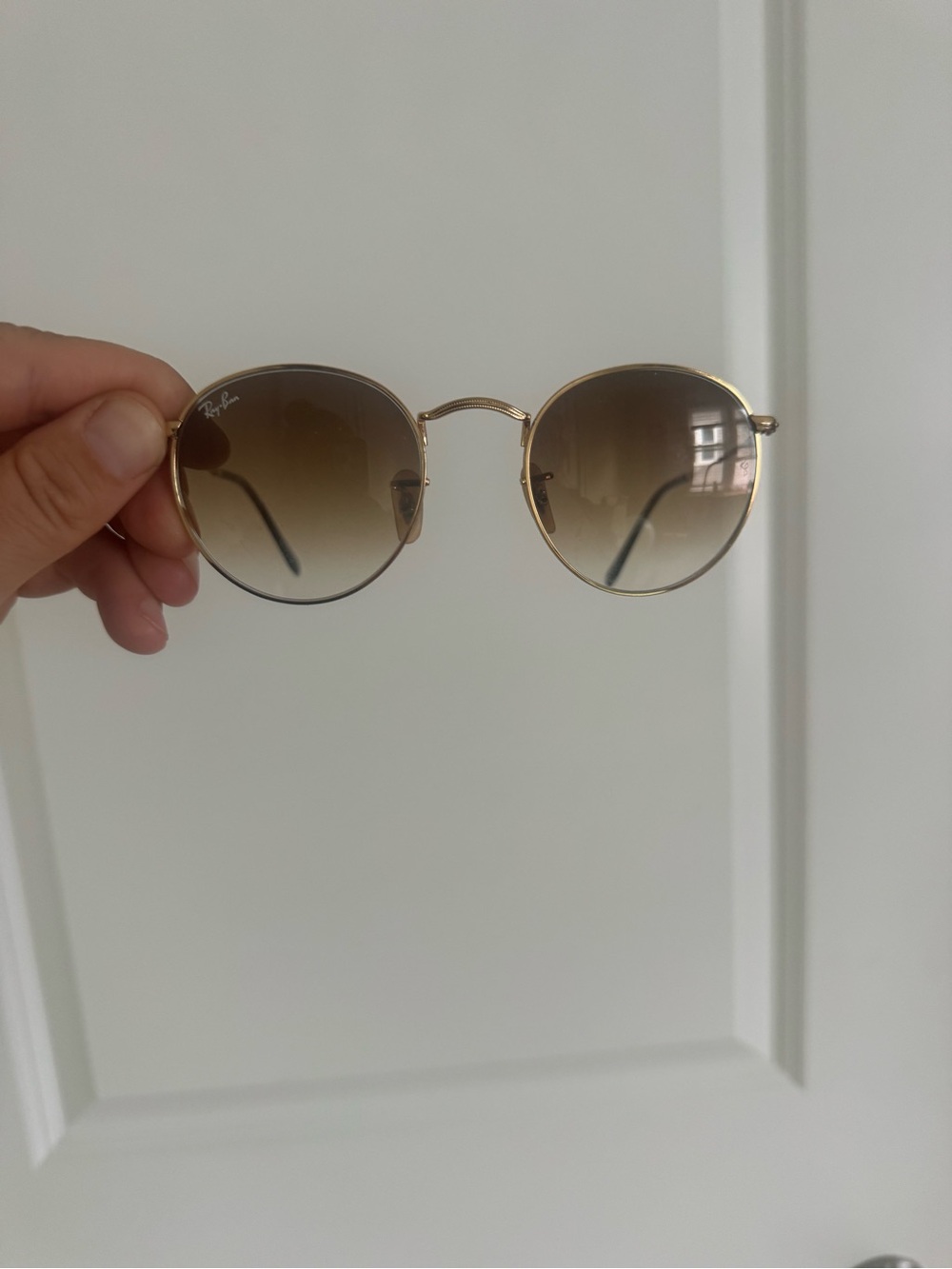Ray-Ban Gold Frame Sunglasses with Brown Gradient Lenses